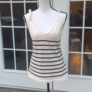 J.Crew White & Navy Tank Top